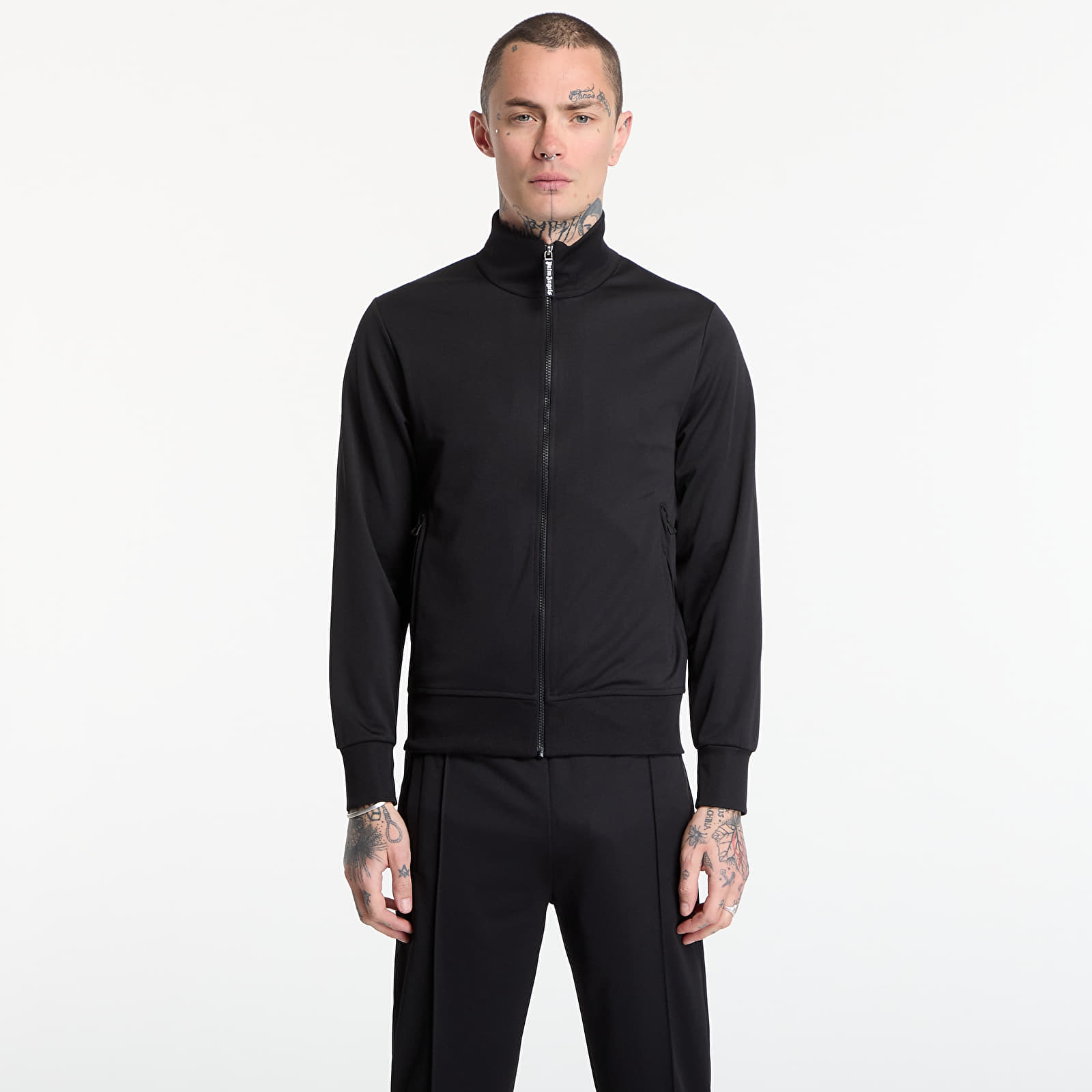 Hoodies and sweatshirts  Palm Angels Back Curved Logo Track Top UNISEX Black/ Off White