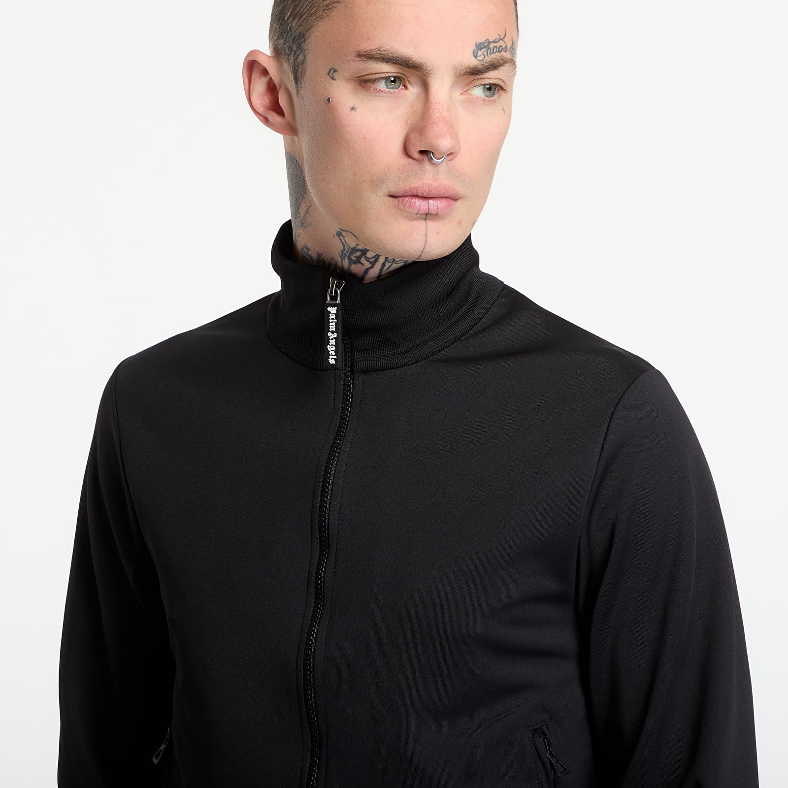 Hoodies and sweatshirts  Palm Angels Back Curved Logo Track Top UNISEX Black/ Off White