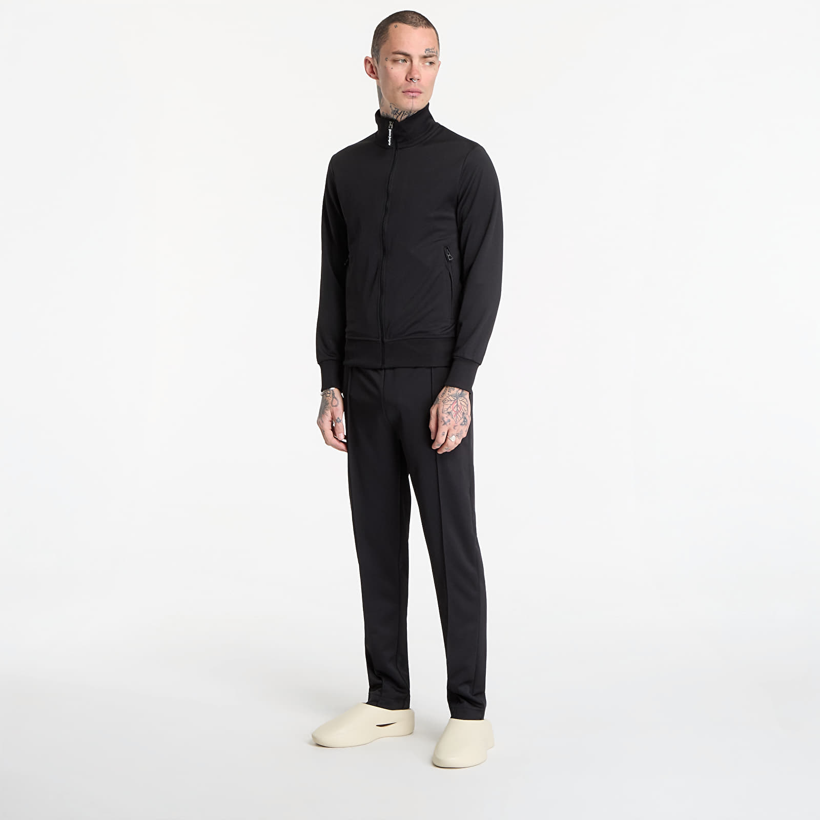 Hoodies and sweatshirts  Palm Angels Back Curved Logo Track Top UNISEX Black/ Off White