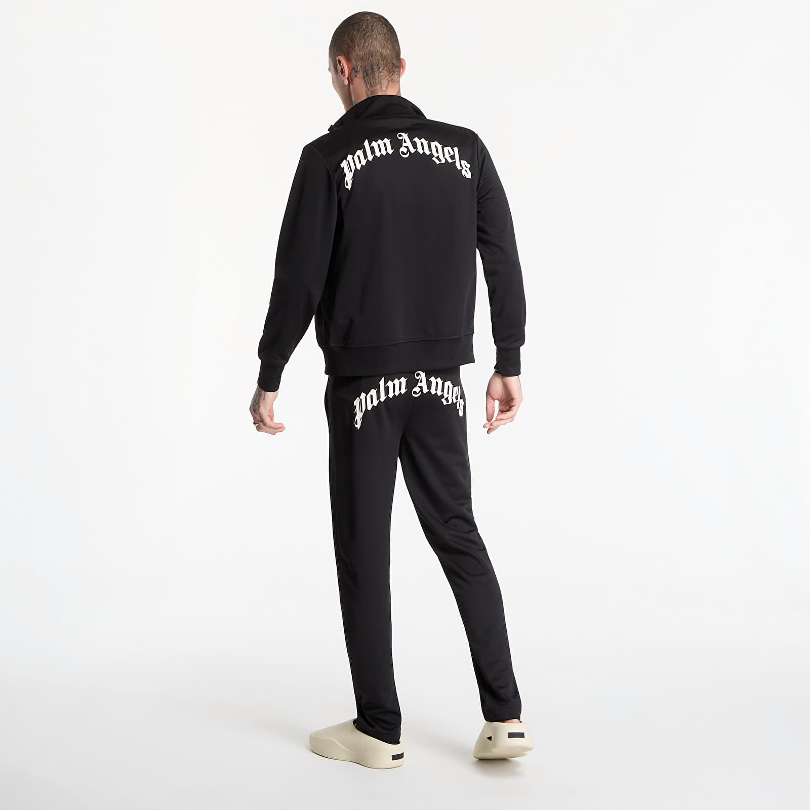 Hoodies and sweatshirts  Palm Angels Back Curved Logo Track Top UNISEX Black/ Off White