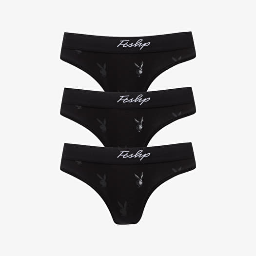 Spodnjice Playboy x FTSHP Underwear Womans Brief 3 Pack Black