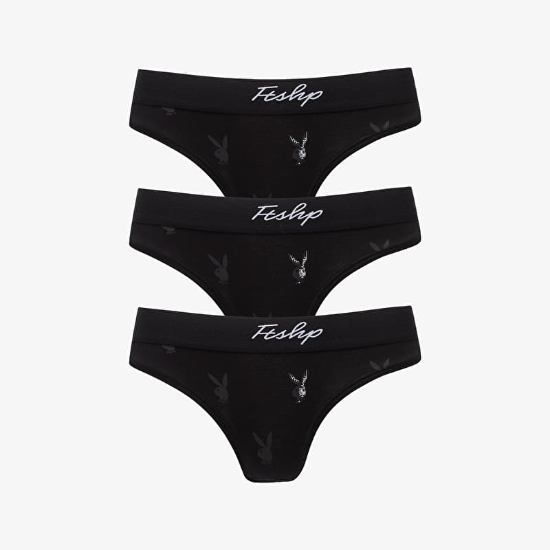 Truser Playboy x FTSHP Underwear Womans Brief 3 Pack Black