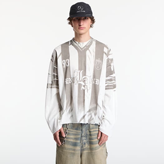 T-Shirt REPRESENT Printed Ls Football Top UNISEX Flat White