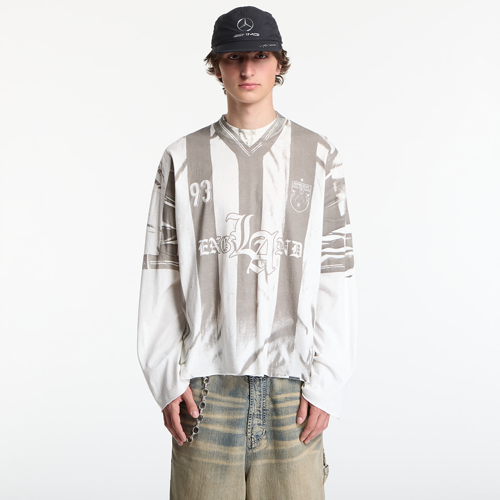 T-särgid REPRESENT Printed Ls Football Top UNISEX Flat White
