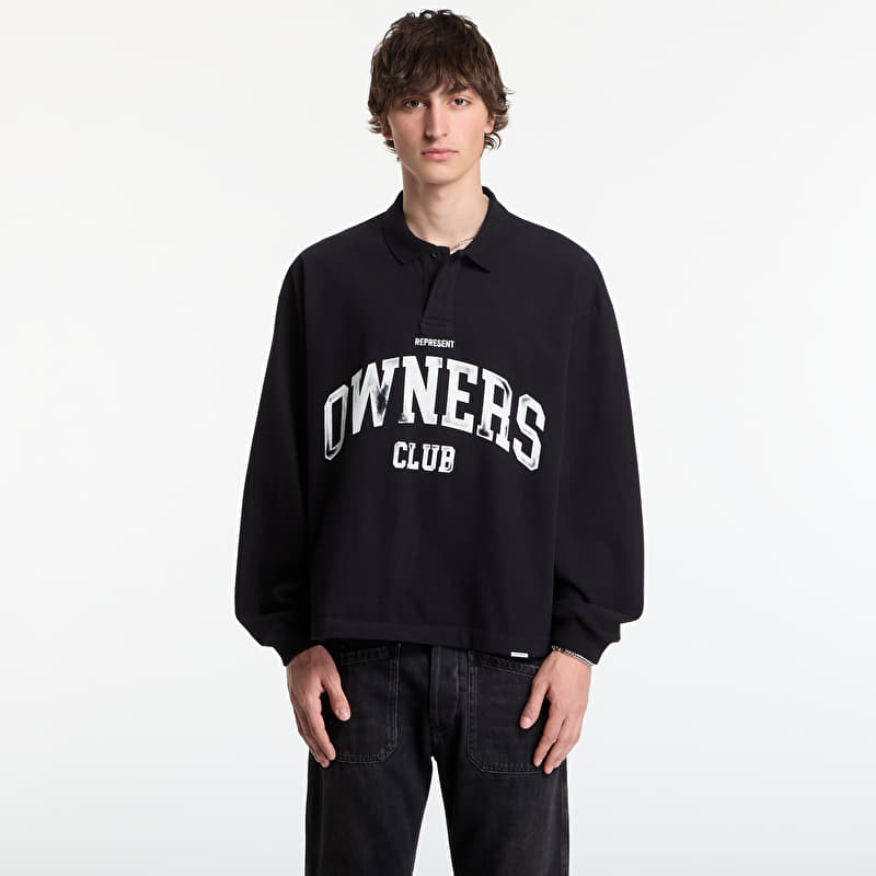 REPRESENT Owners Rugby Top UNISEX Jet Black