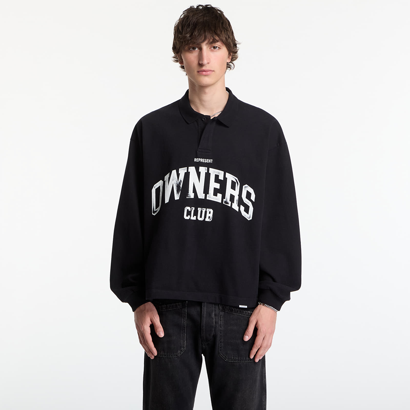 T-Shirts REPRESENT Owners Rugby Top UNISEX Jet Black