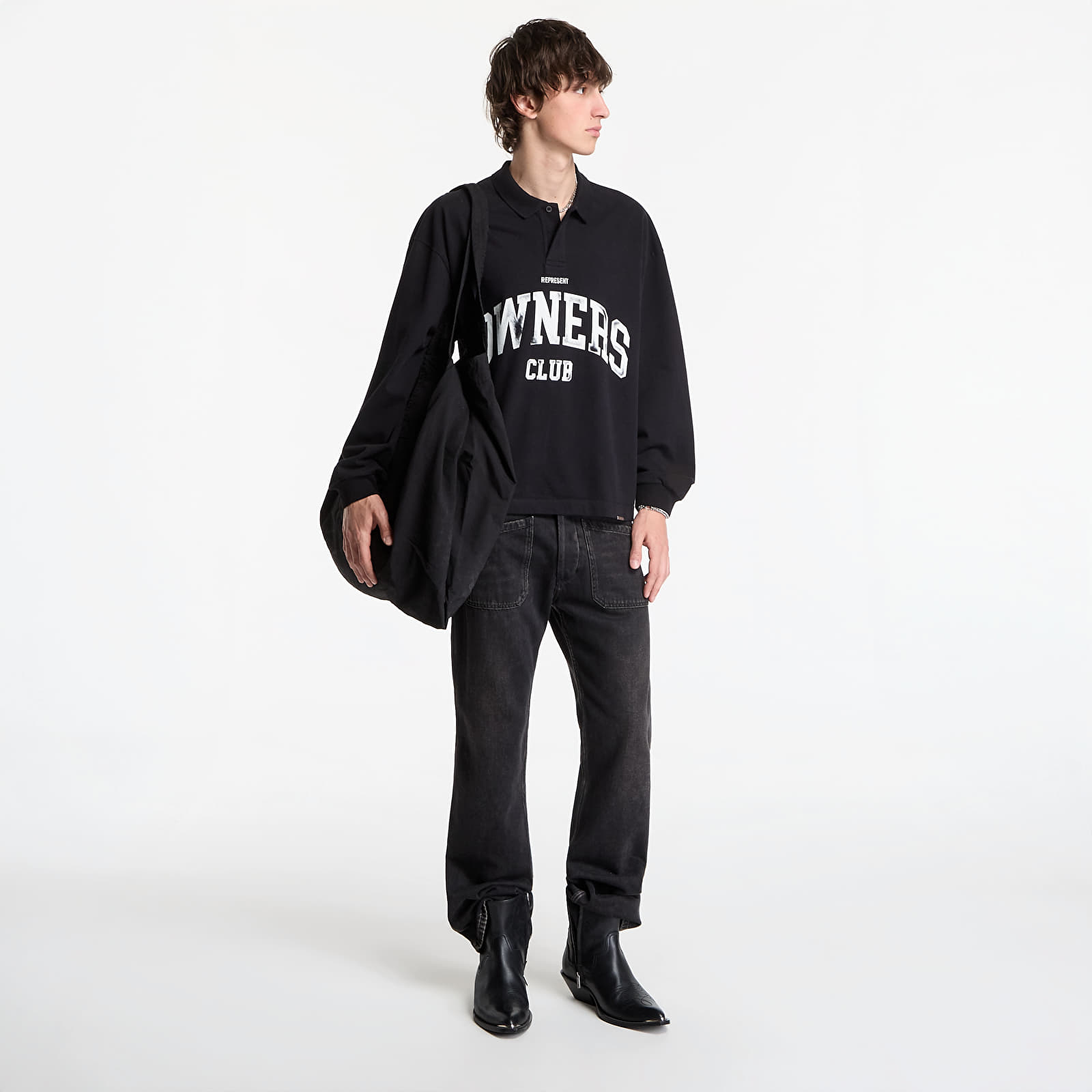 T-Shirts REPRESENT Owners Rugby Top UNISEX Jet Black