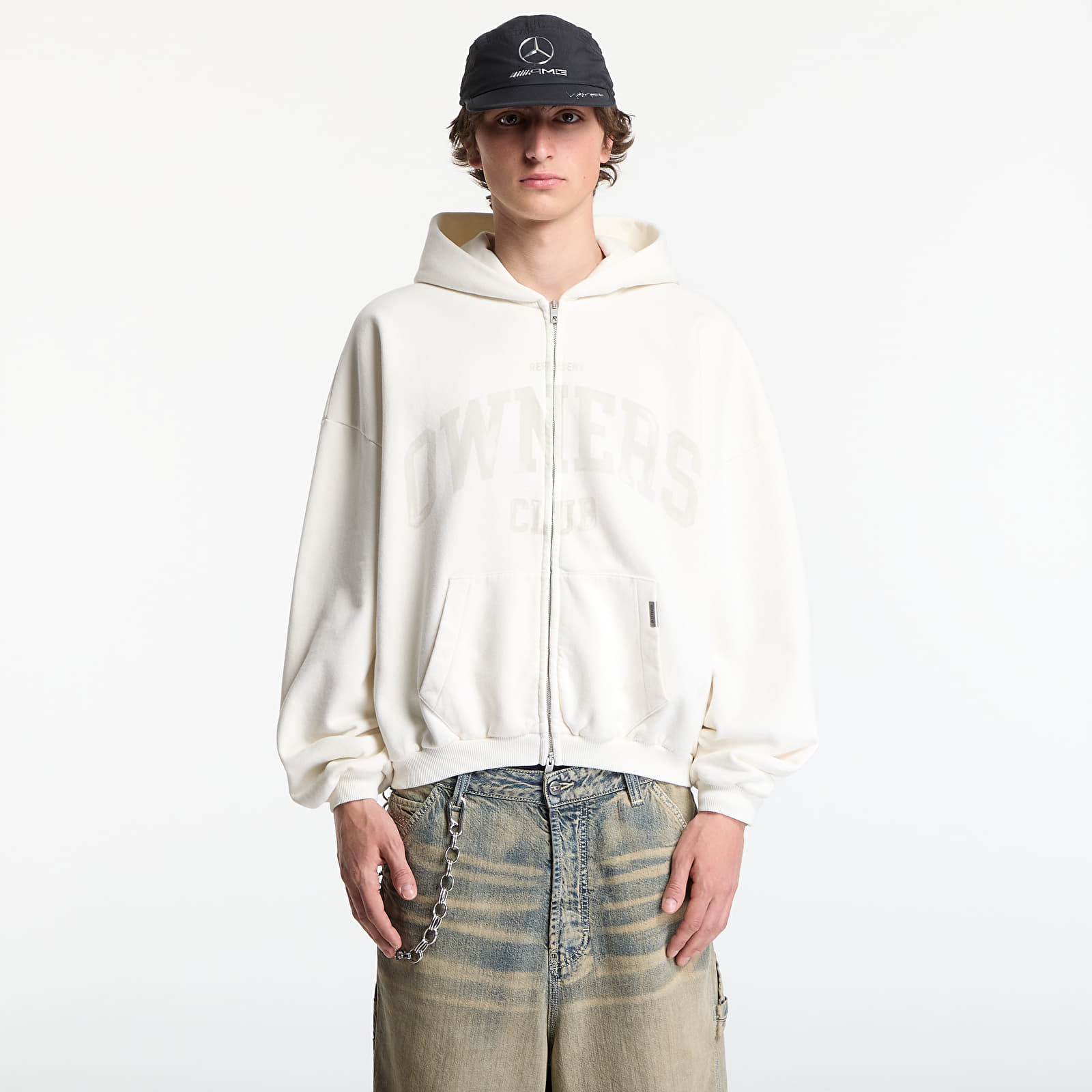 Hettegensere og sweatshirts REPRESENT Owners Zip Through Hoodie UNISEX Chalk