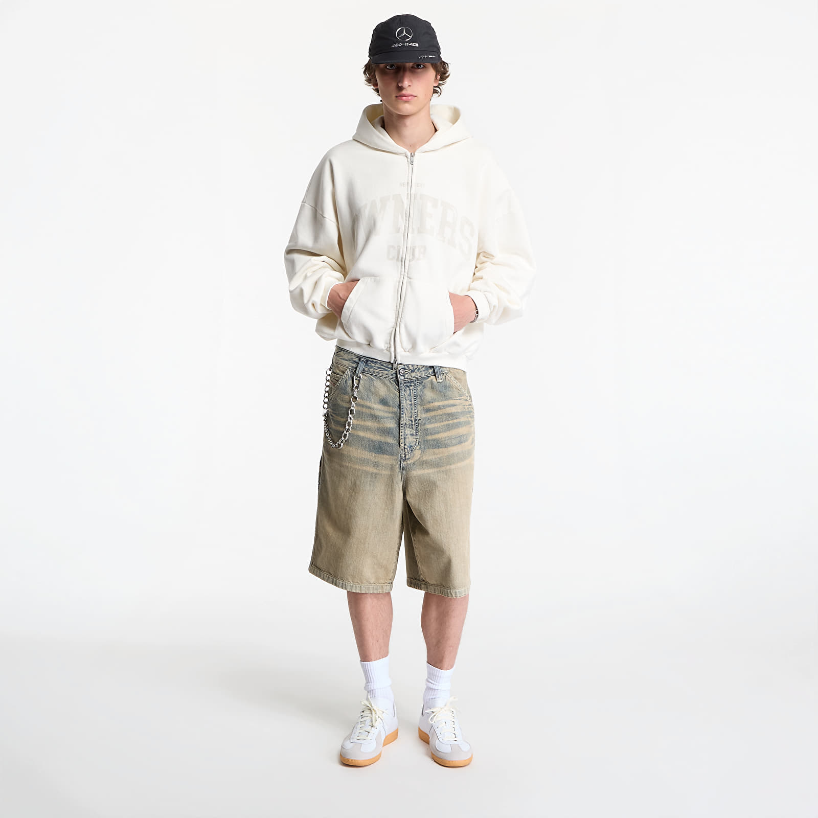 Hettegensere og sweatshirts REPRESENT Owners Zip Through Hoodie UNISEX Chalk