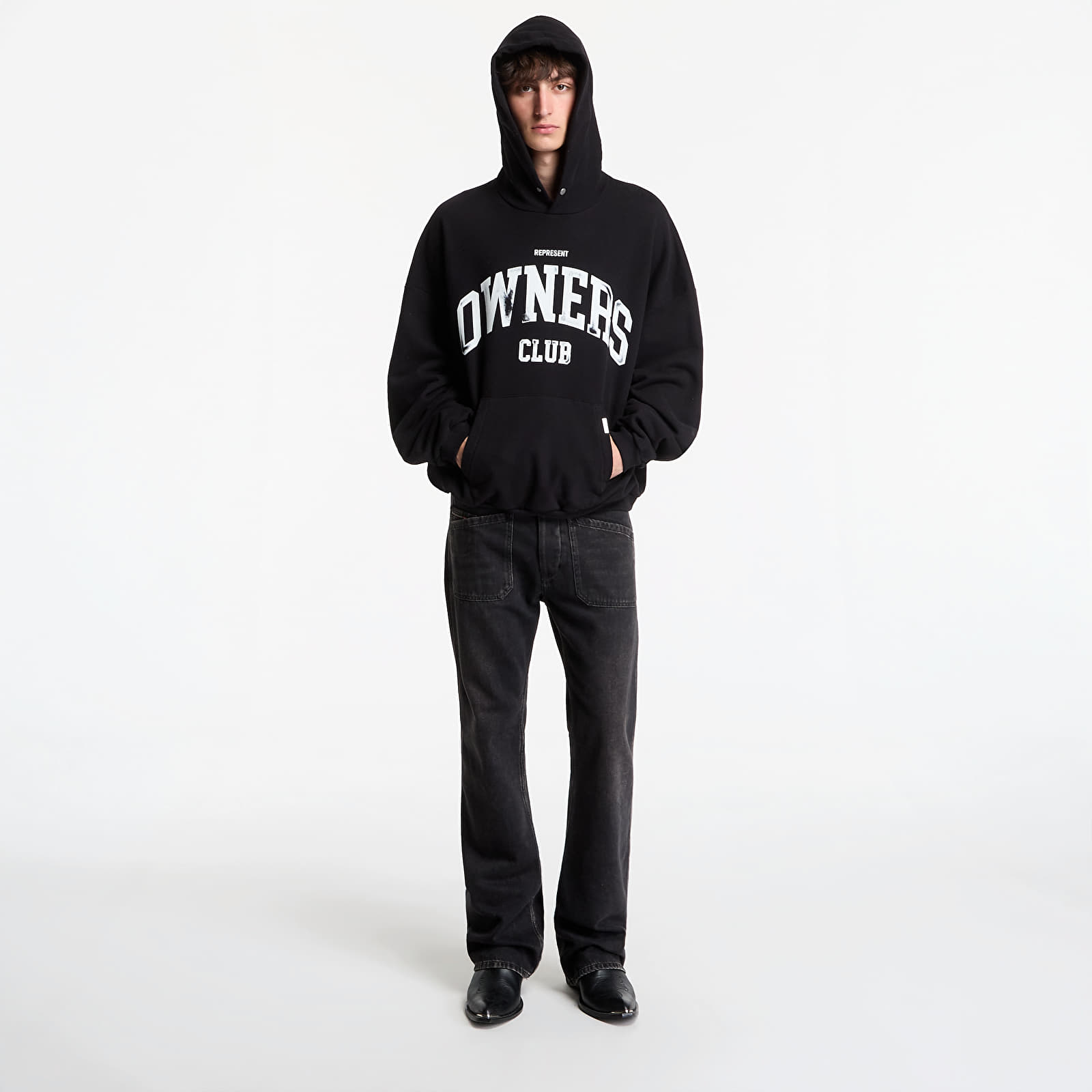 Hettegensere og sweatshirts REPRESENT Owners Hoodie UNISEX Jet Black