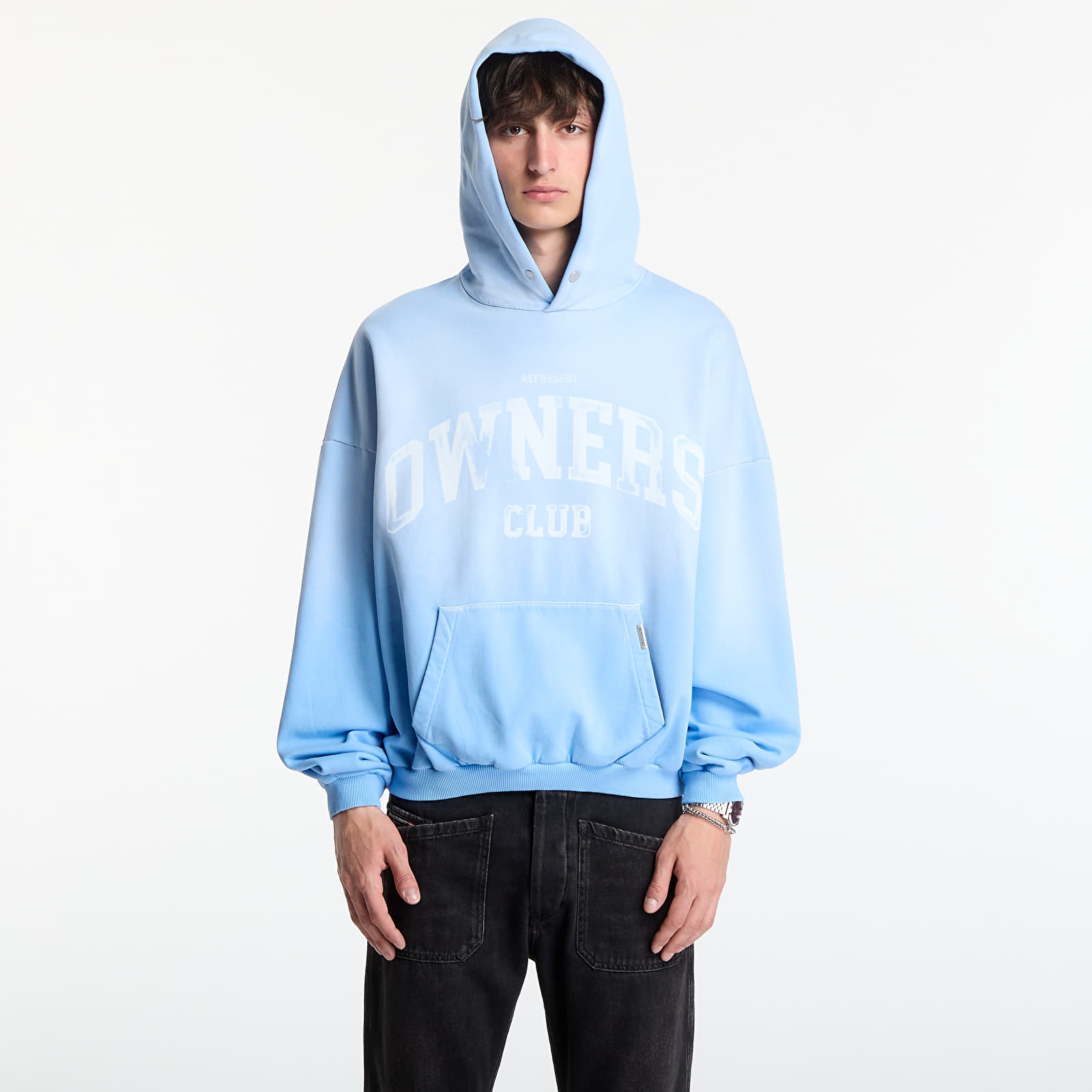 Hettegensere og sweatshirts REPRESENT Owners Hoodie UNISEX Sky Blue