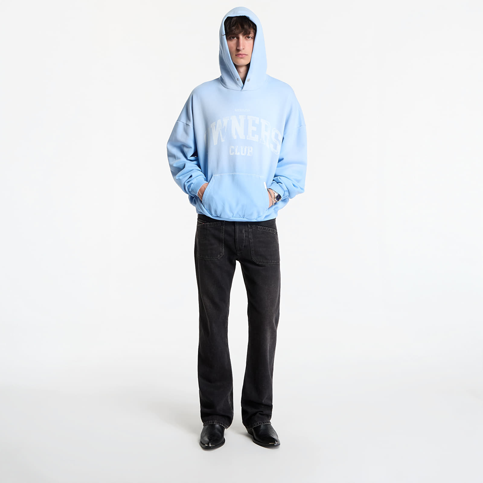 Hettegensere og sweatshirts REPRESENT Owners Hoodie UNISEX Sky Blue