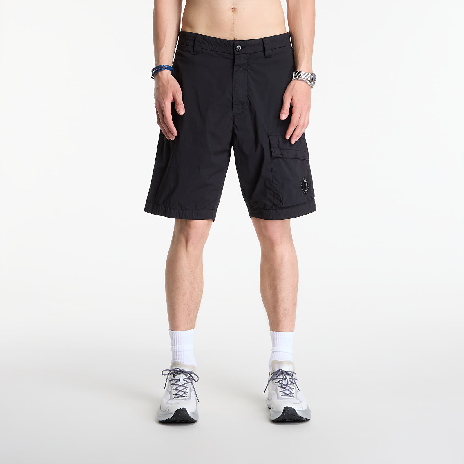 Muške kratke hlače C.P. Company 50 Fili Stretch Loose Lens Cargo Shorts Black