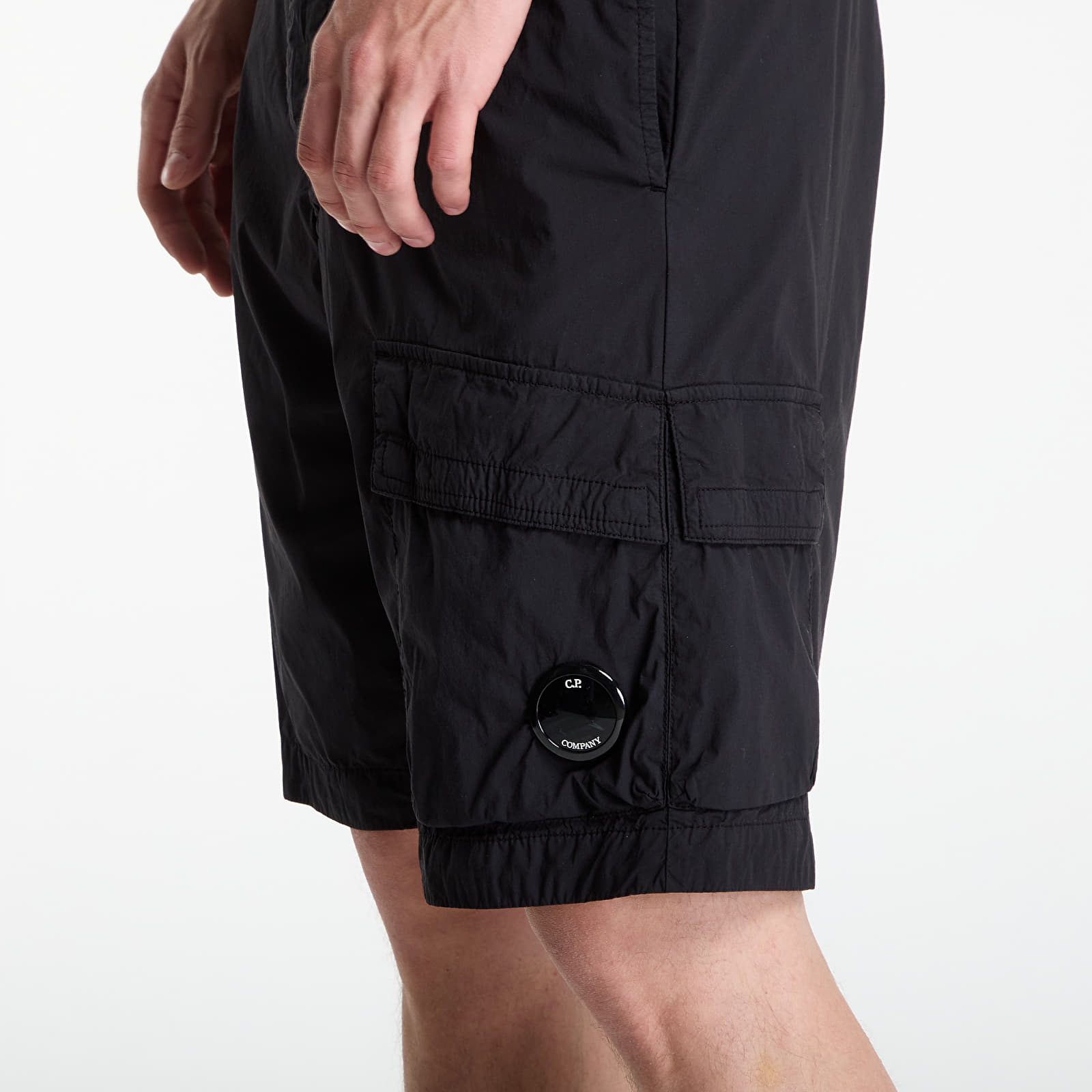 Muške kratke hlače C.P. Company 50 Fili Stretch Loose Lens Cargo Shorts Black