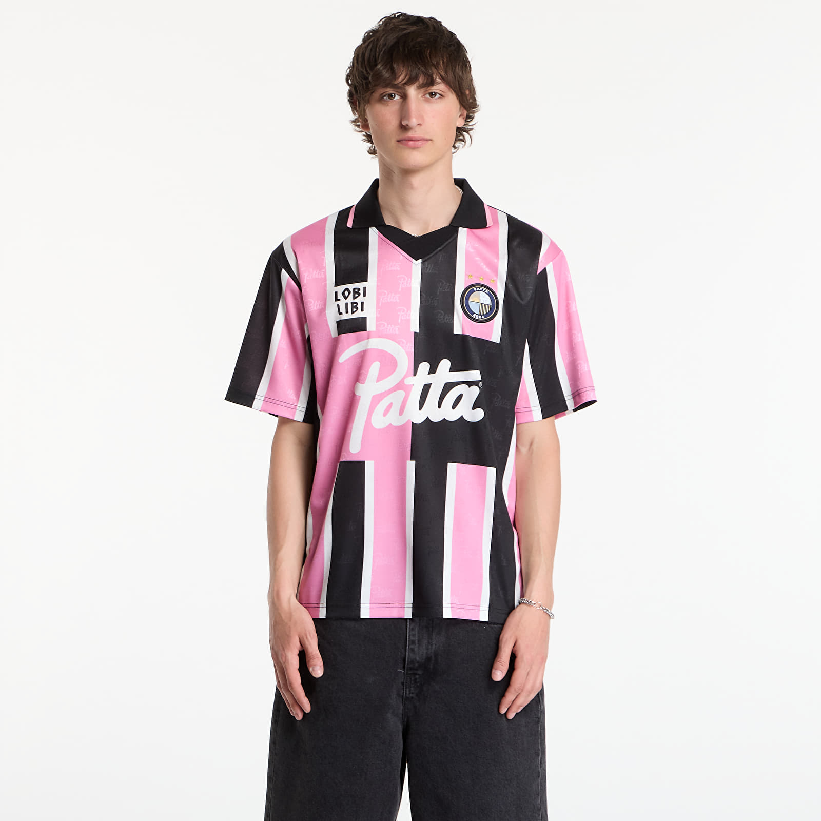 Dotjeran Patta Stripe Football Jersey UNISEX Begonia Pink