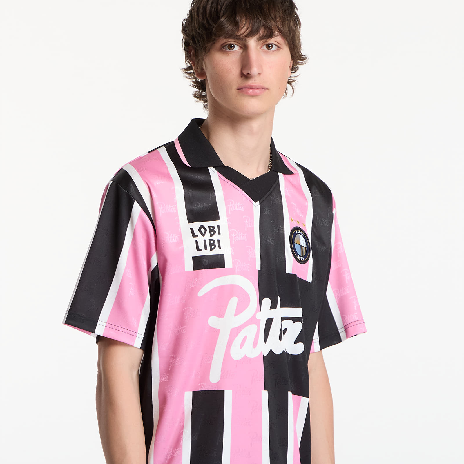 Dotjeran Patta Stripe Football Jersey UNISEX Begonia Pink