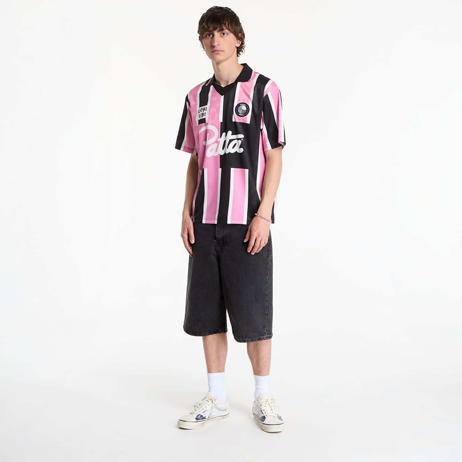 Dotjeran Patta Stripe Football Jersey UNISEX Begonia Pink