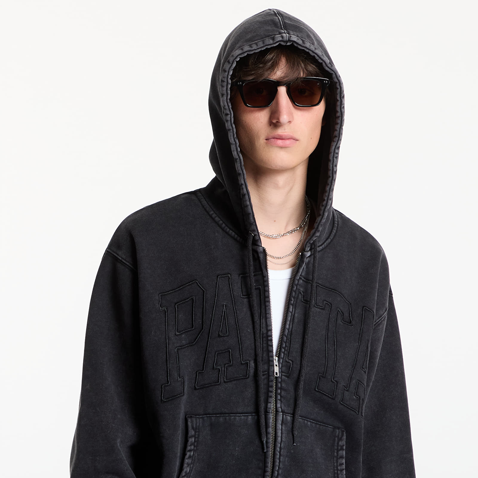 Hettegensere og sweatshirts Patta Loopback Logo Zip Hooded Sweater UNISEX Moonless Night