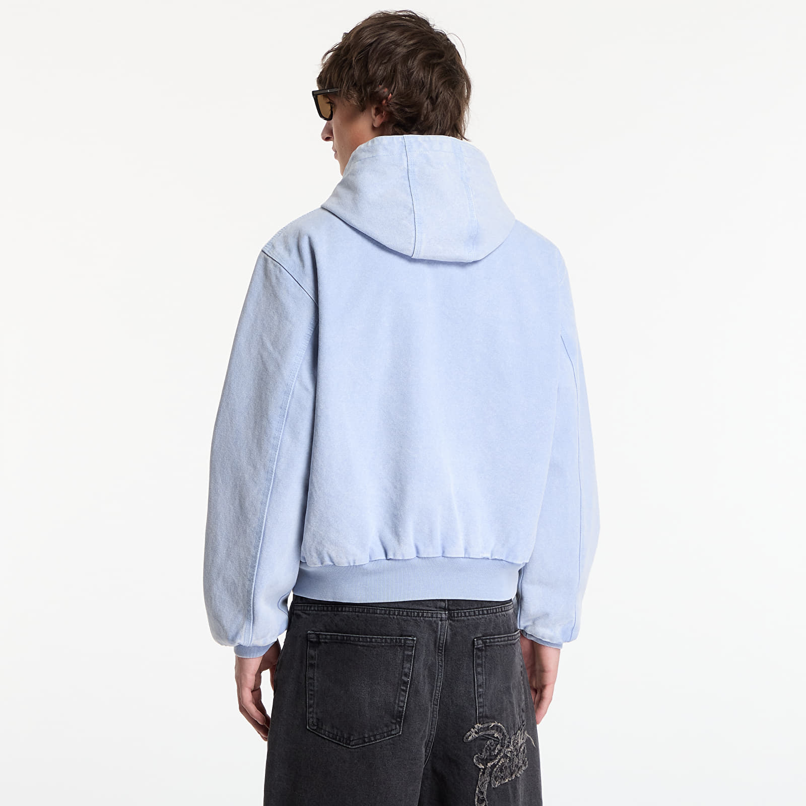 Kurtki Patta Peace Canvas Hooded Jacket UNISEX Light Blue Denim