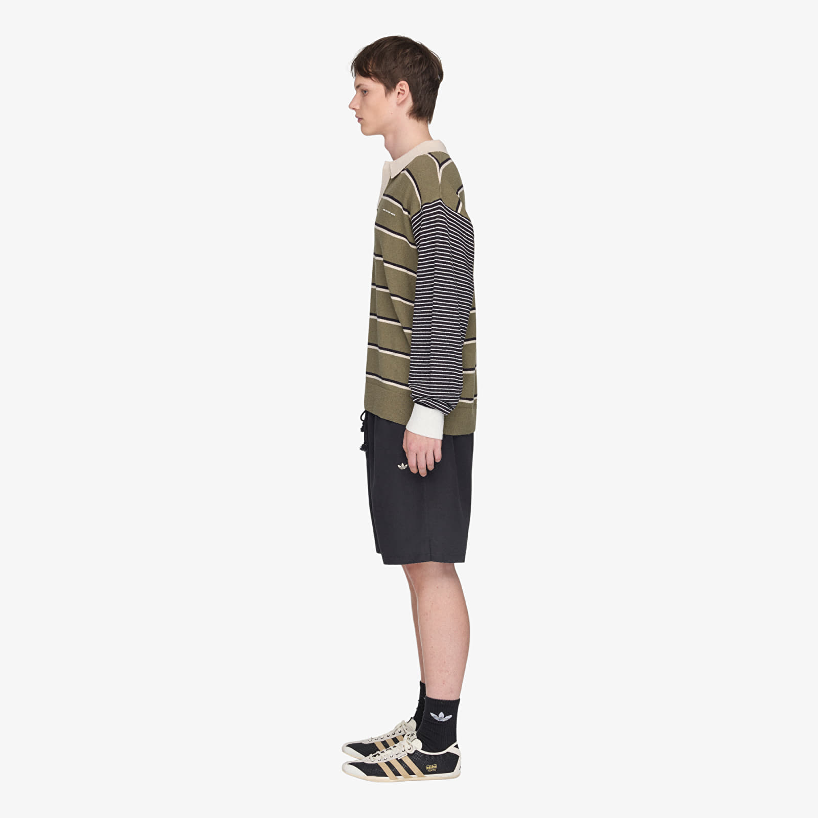 Polo trička adidas x Song For The Mute 007 Long Sleeve Long-Sleeve Top UNISEX Olive Strata/ Alumina/ Black