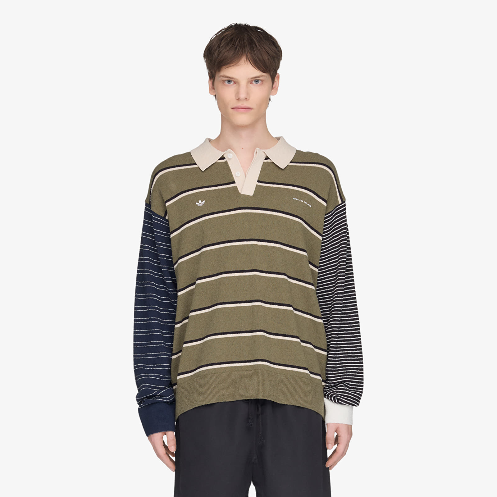Polo trička adidas x Song For The Mute 007 Long Sleeve Long-Sleeve Top UNISEX Olive Strata/ Alumina/ Black