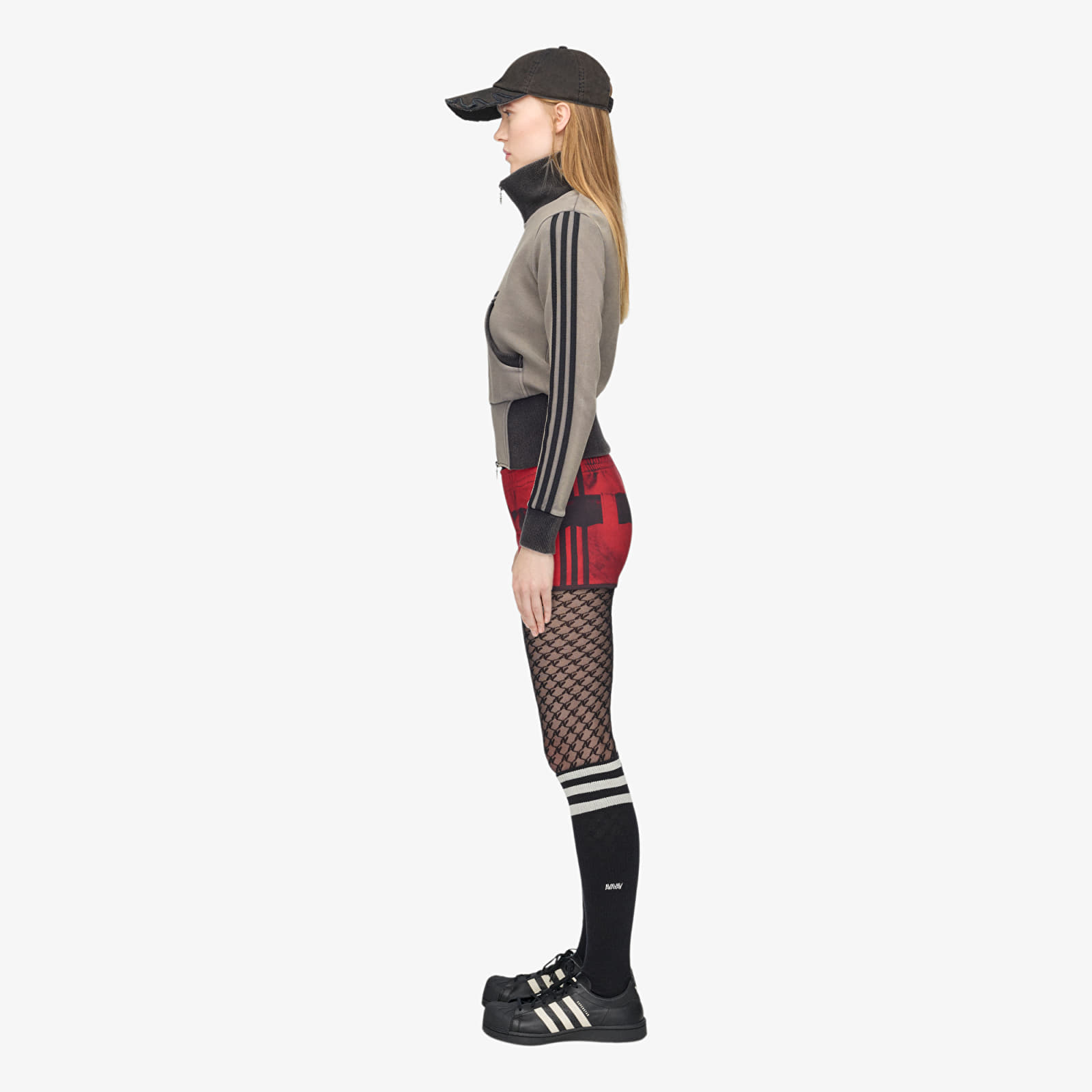 Kraťasy adidas Av Print Shorts Better Scarlet/ Grey Four