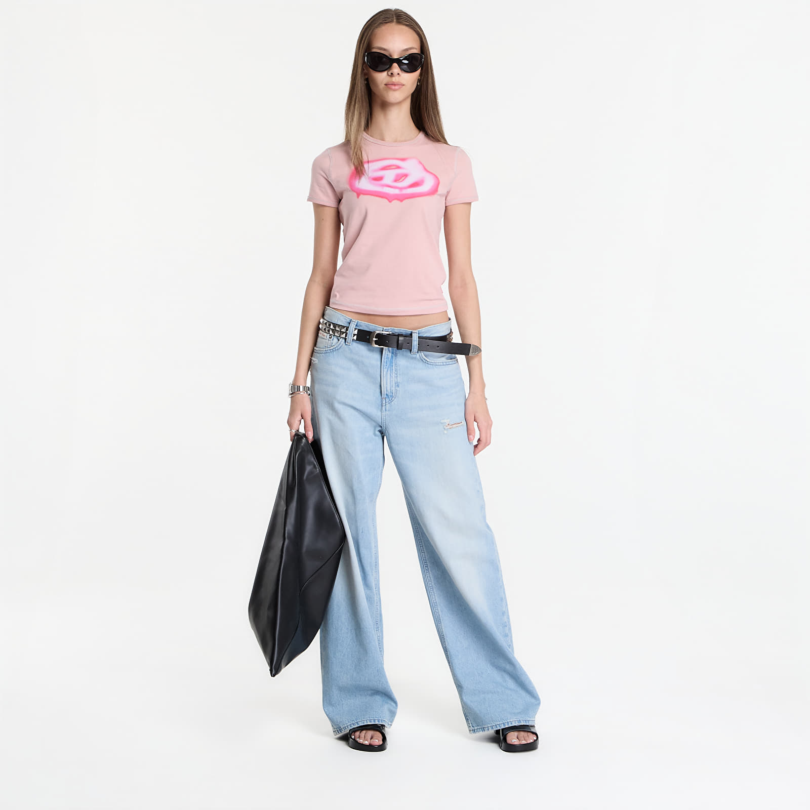 Majice T-shirt Diesel T-Uncuties-Long-S3 T-Shirt Pale Mauve