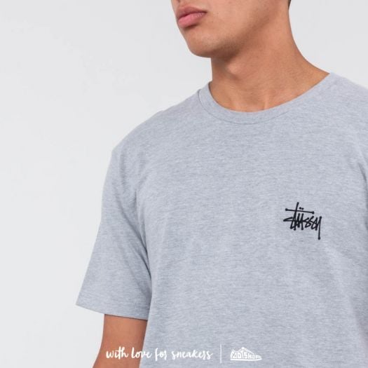 T-shirts Stüssy Basic Tee Grey Heather Footshop