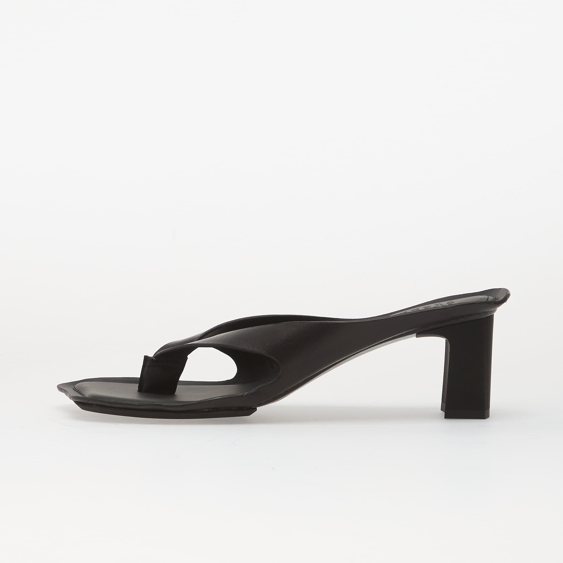 MM6 Anatomic Leather Flip Flop Mules Black 38