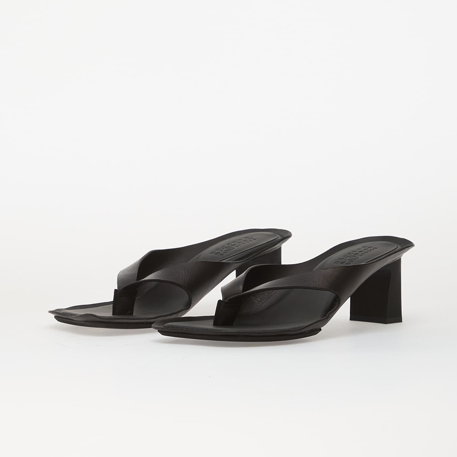 Ženski čevlji MM6 Anatomic Leather Flip Flop Mules Black