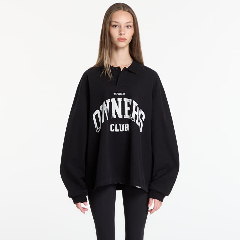 REPRESENT Owners Rugby Top UNISEX Jet Black