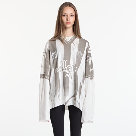 T-särk REPRESENT Printed Ls Football Top UNISEX Flat White