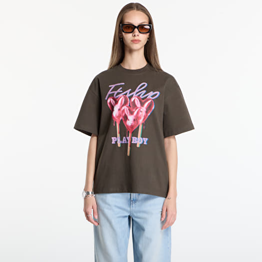 Tričko Playboy x FTSHP T-Shirt Lollies Dark UNISEX Grey