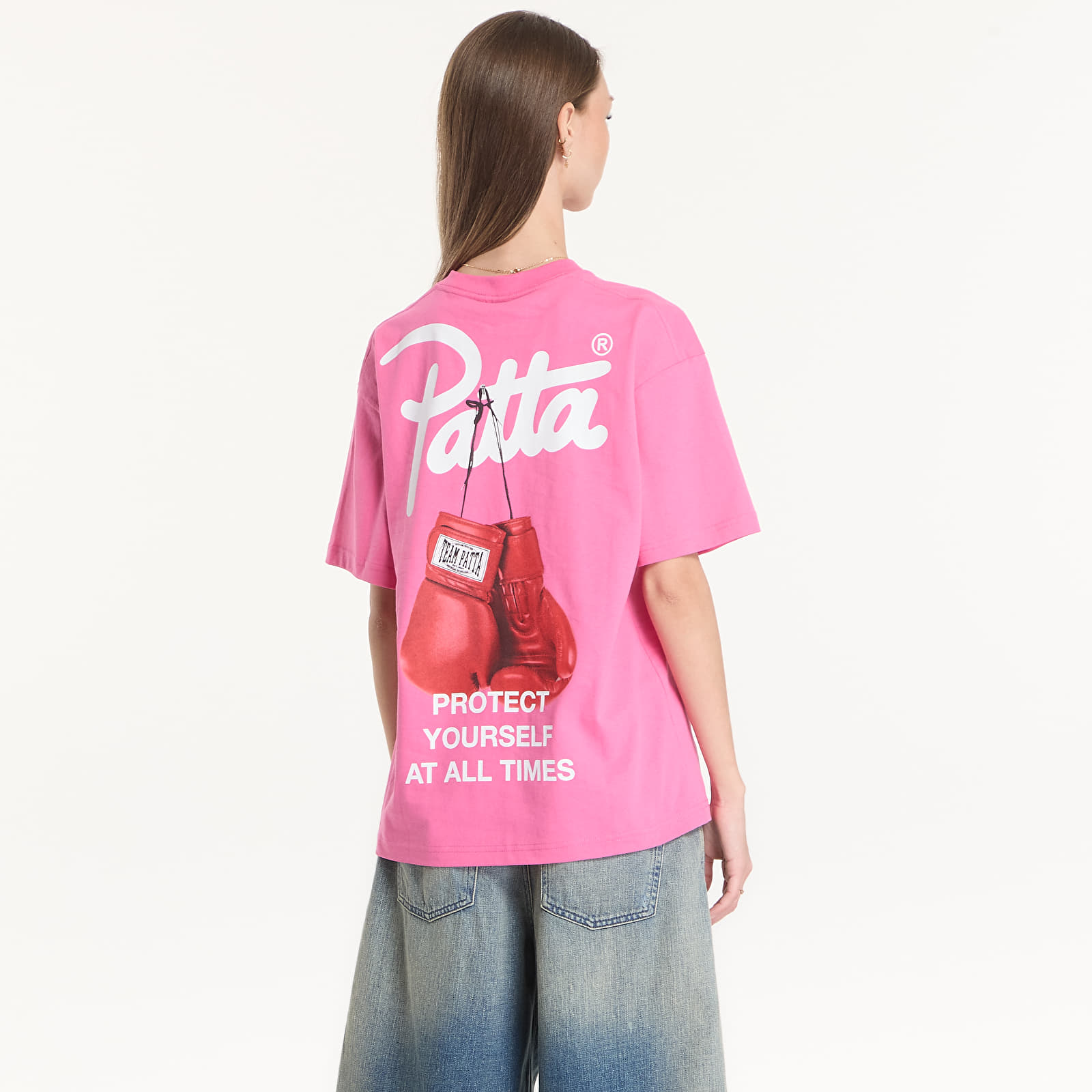Ra:IN PATA バンドTシャツ ライン T-shirts Patta Protect Yourself T-Shirt UNISEX Ibis Rose (POC-SS26