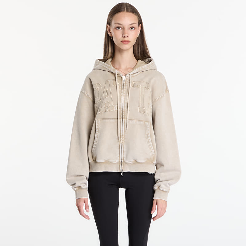 Sweatshirt Patta Loopback Logo Zip Hooded Sweater UNISEX Irish Cream