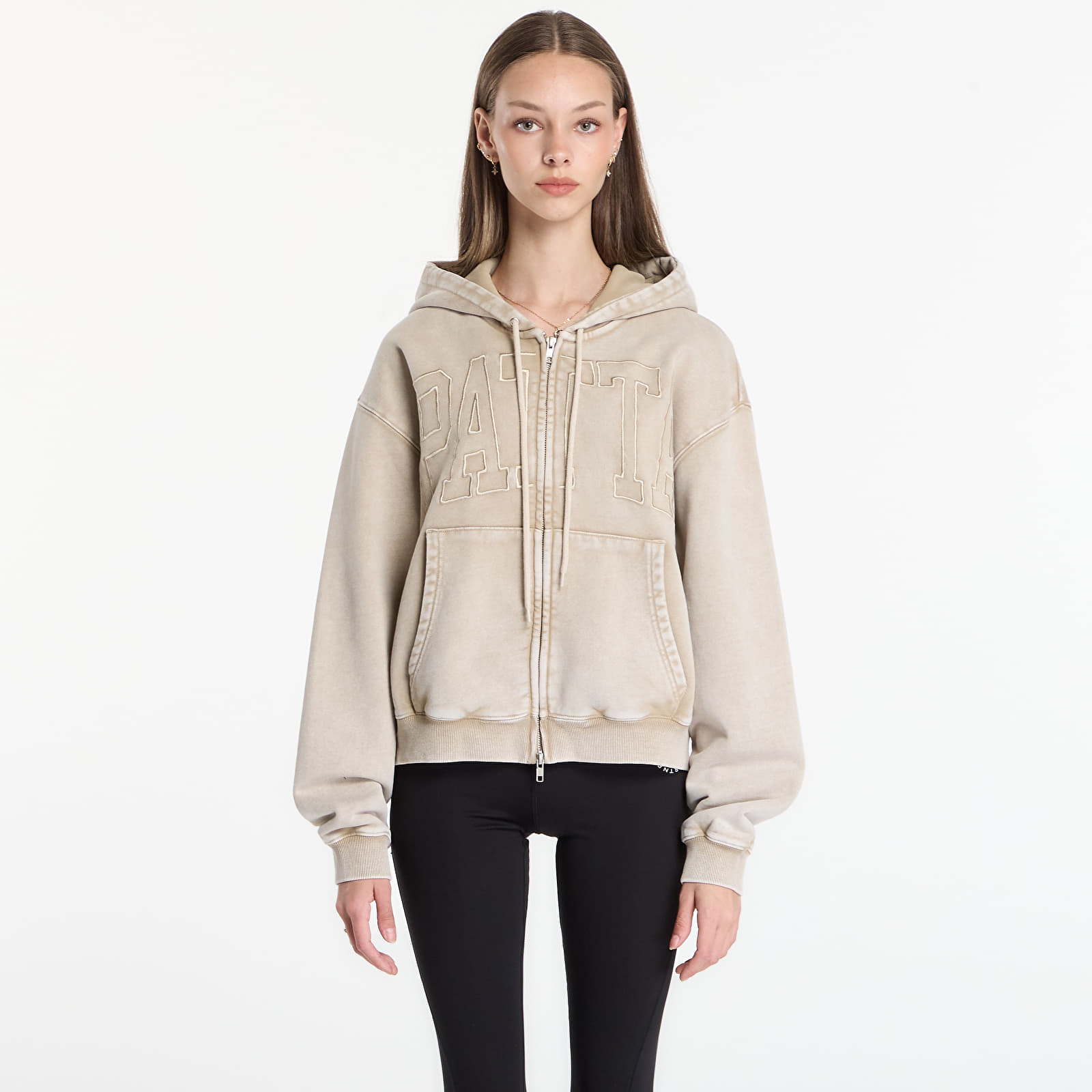 Hoodies and sweatshirts  Patta Loopback Logo Zip Hooded Sweater UNISEX Irish Cream