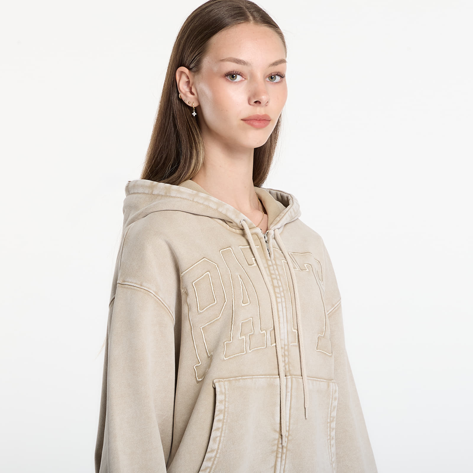Hoodies and sweatshirts  Patta Loopback Logo Zip Hooded Sweater UNISEX Irish Cream