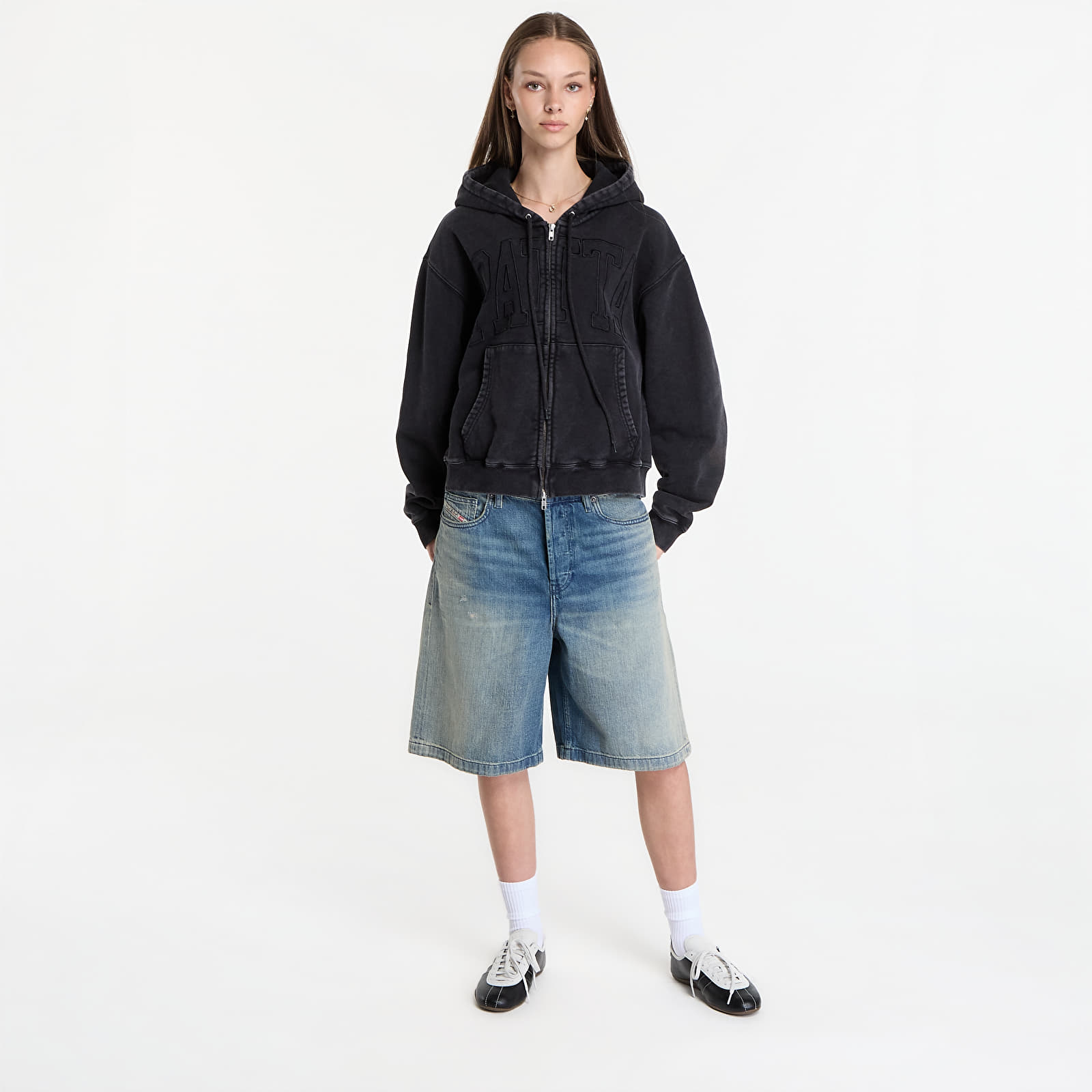 Hoodies and sweatshirts  Patta Loopback Logo Zip Hooded Sweater UNISEX Moonless Night