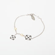 Off-White Bangle Bracelet Silver/ Black