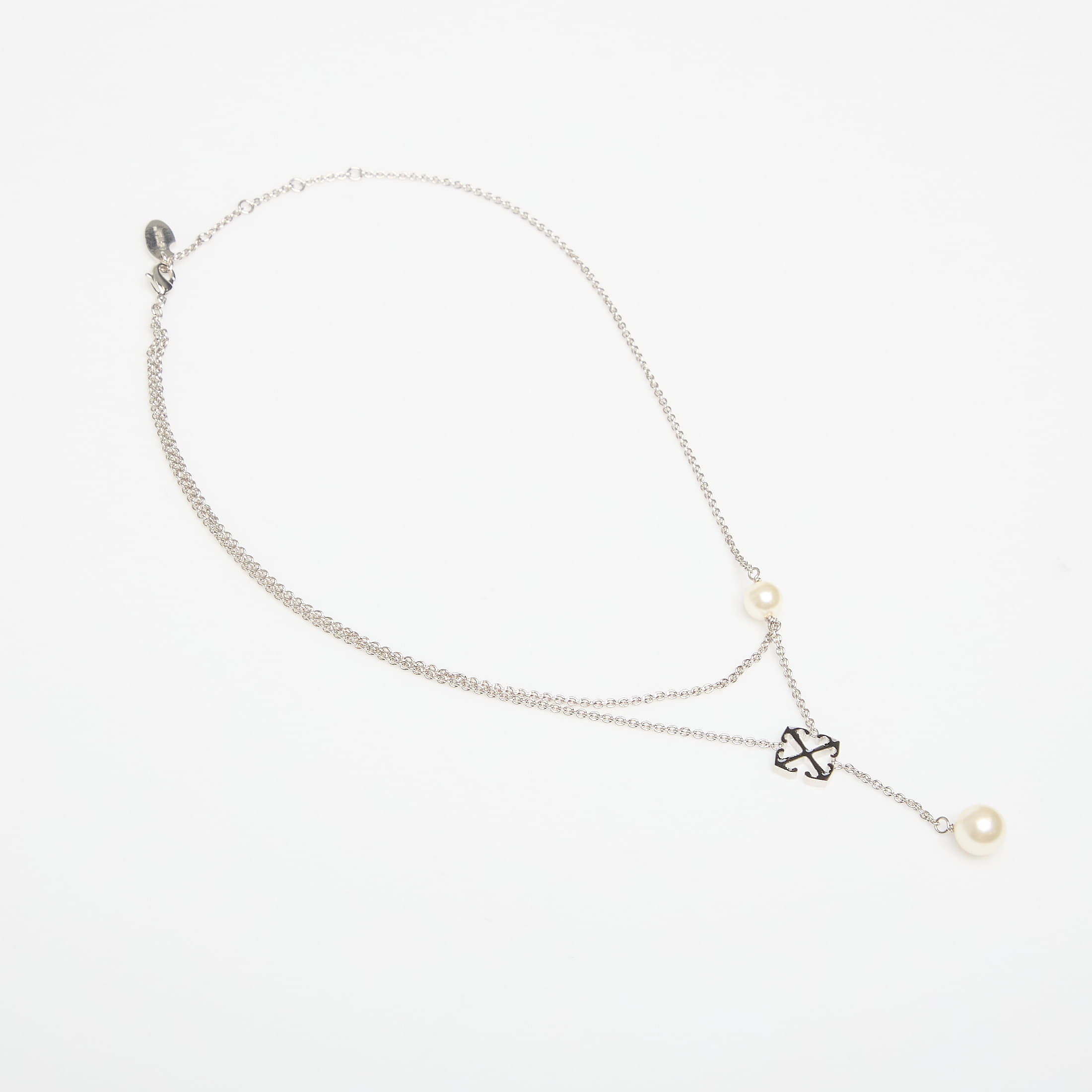 Collana Off-White Arrow Necklace Silver/ Black