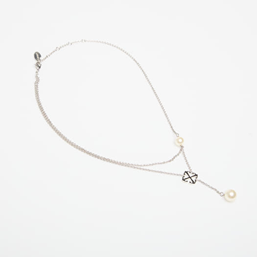 Colier Off-White Arrow Necklace Silver/ Black
