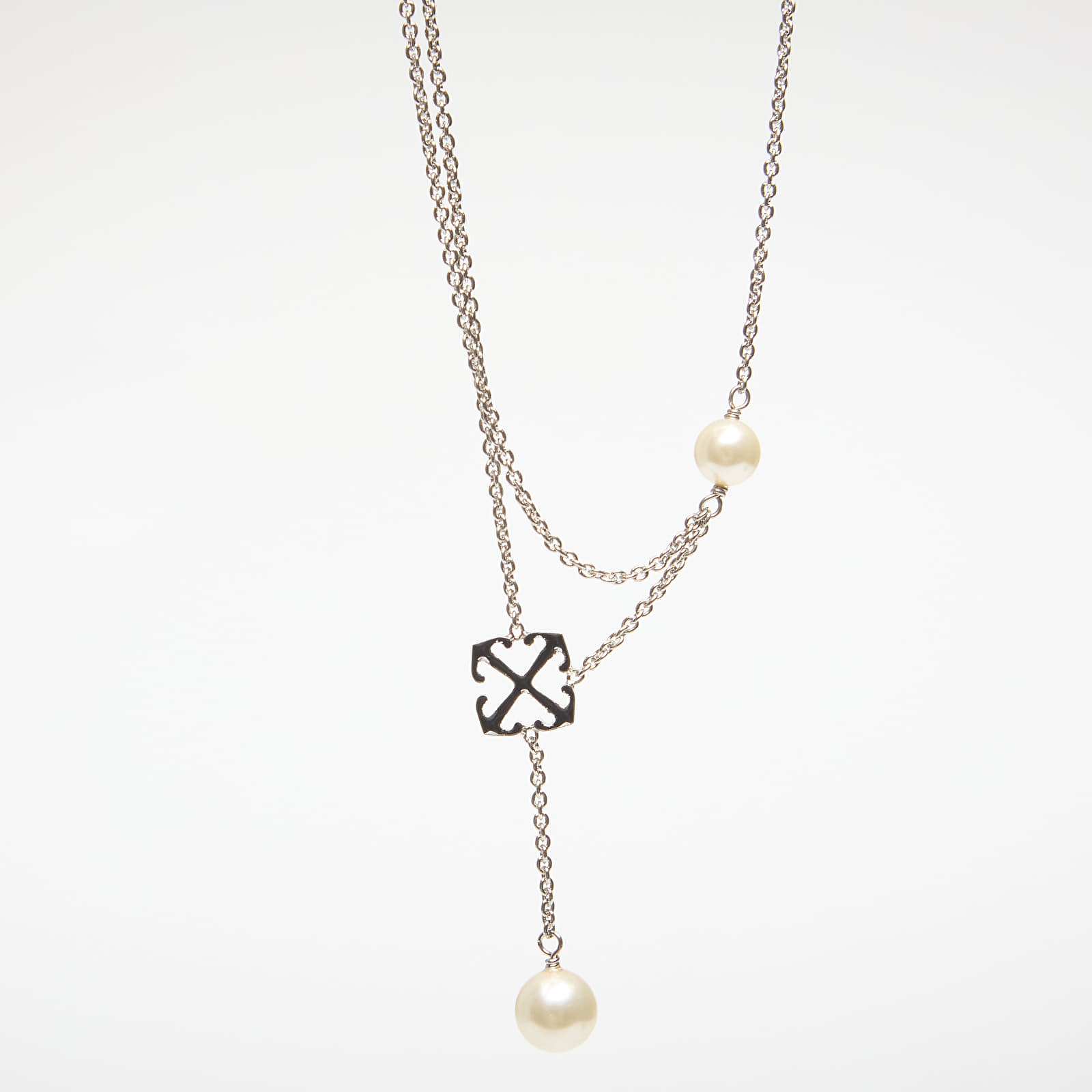 Ogrlice Off-White Arrow Necklace Silver/ Black