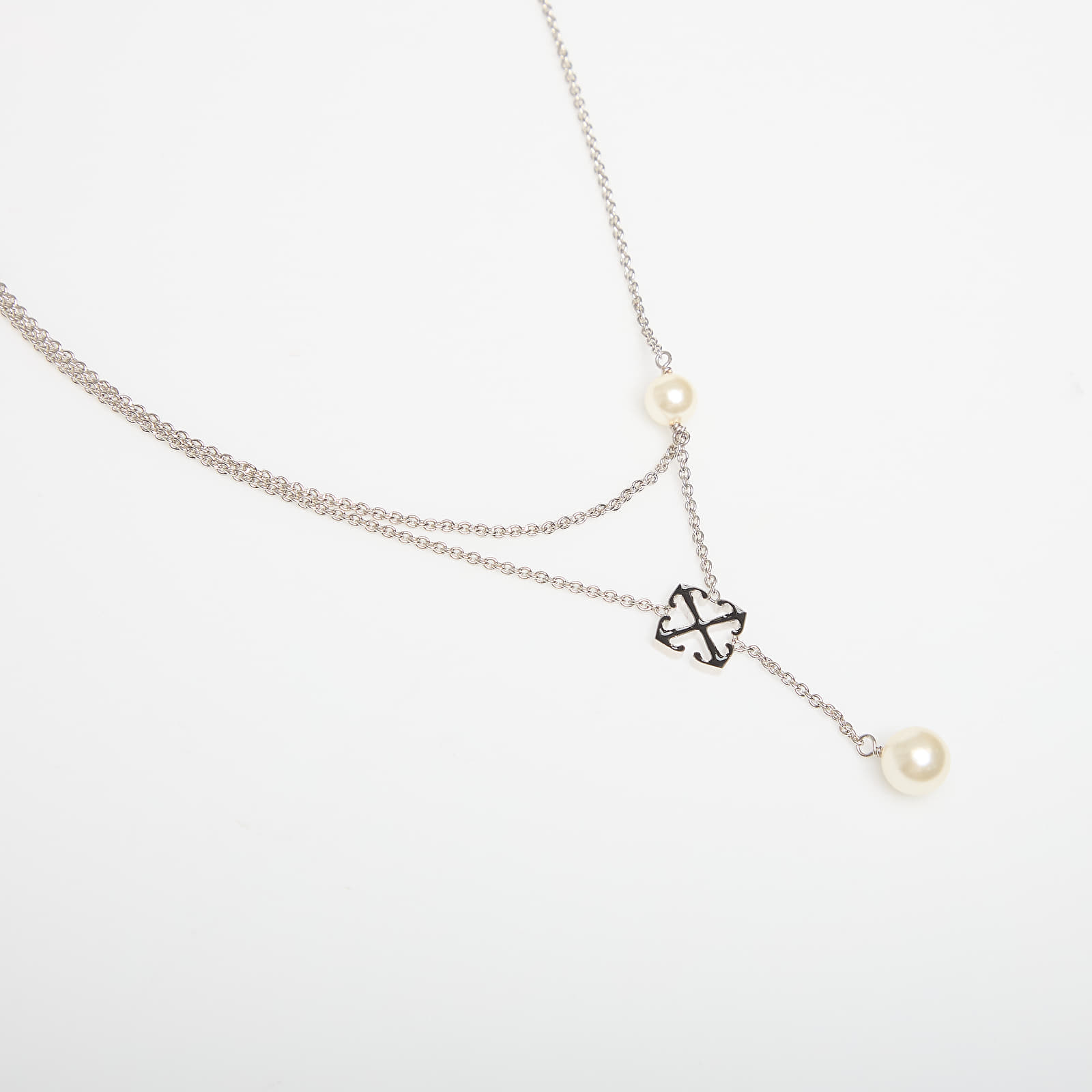 Ogrlice Off-White Arrow Necklace Silver/ Black