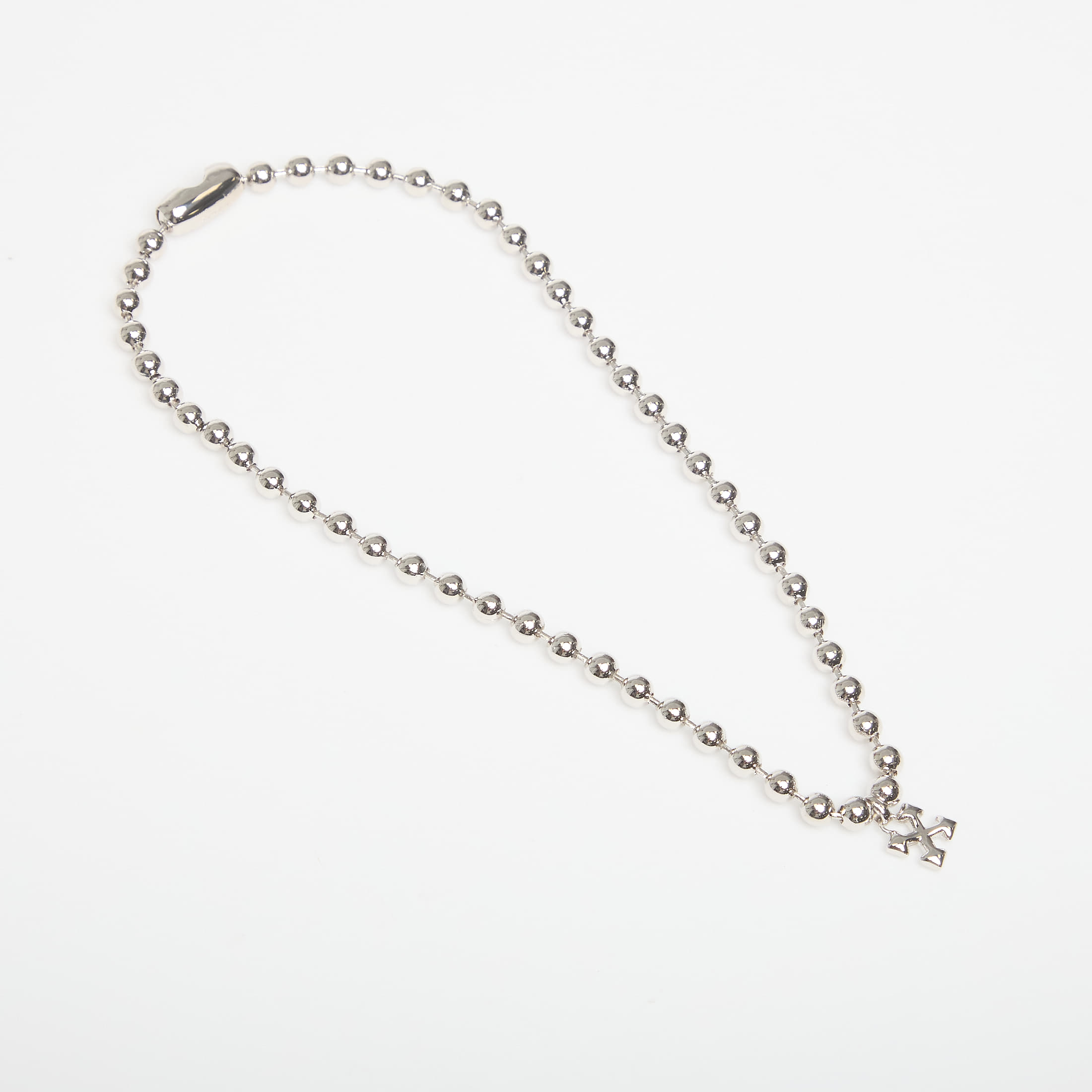 Collana Off-White Arrow Ballchain Necklace Silver/ Silver