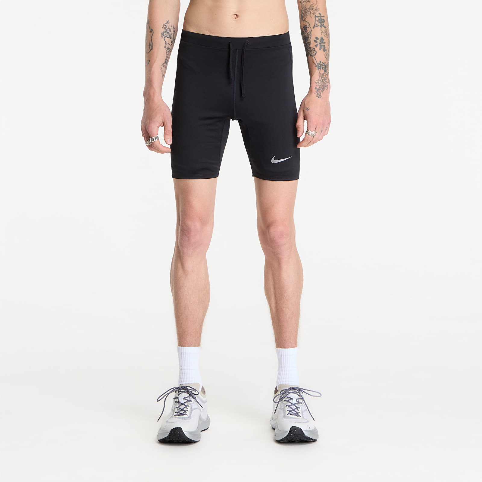 Korte broeken Nike Fast Men's Dri-FIT Brief-Lined Running 1/2-Length Tights Black/ Reflective Silv