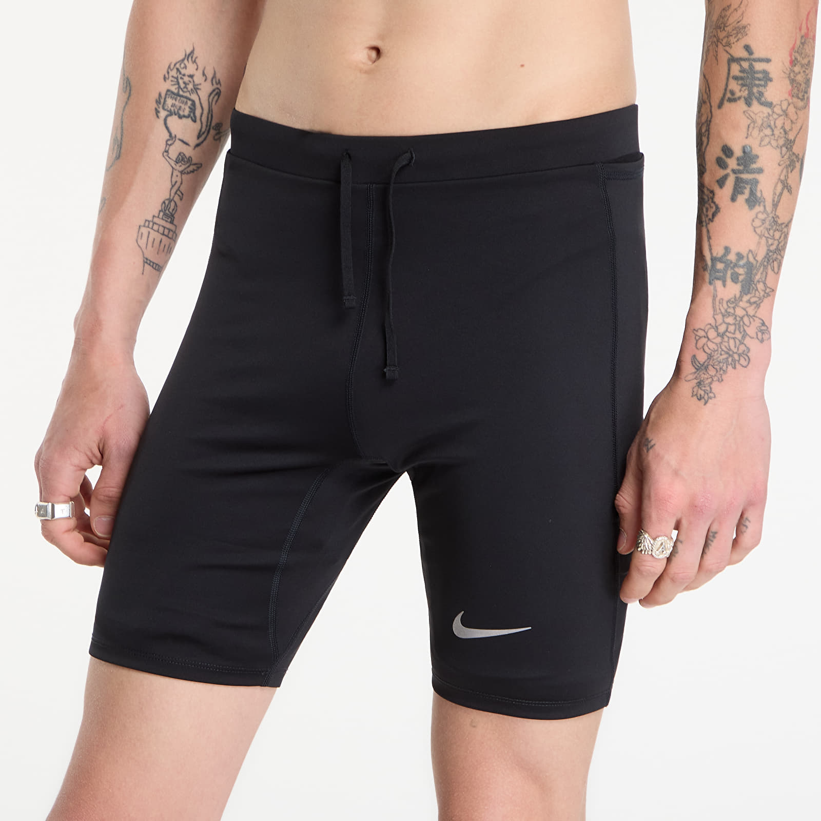 Korte broeken Nike Fast Men's Dri-FIT Brief-Lined Running 1/2-Length Tights Black/ Reflective Silv