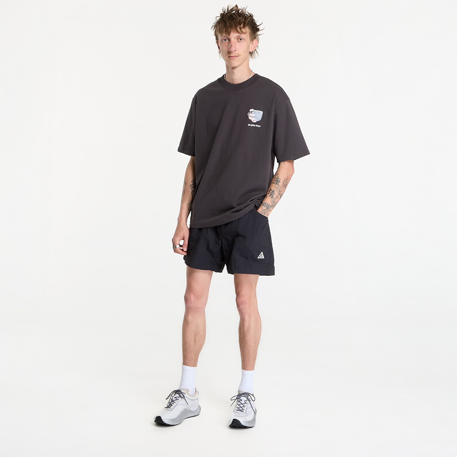 Тениски New Balance Grey Days Coffee Oversized T-Shirt Black Cement