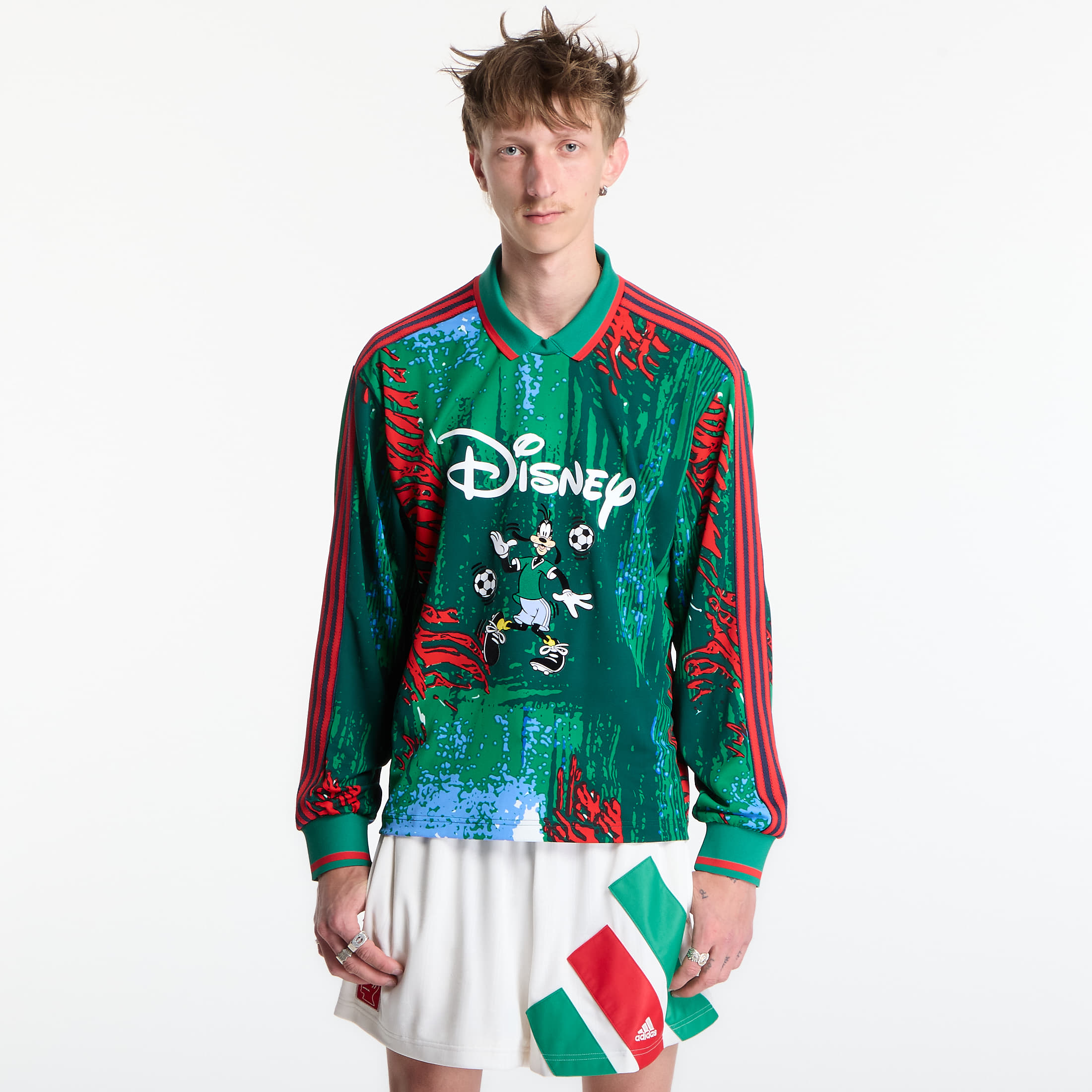 Джърси adidas Brain Dead Disney Long Sleeve Jersey Red/ Bold Green/ Blue XXL