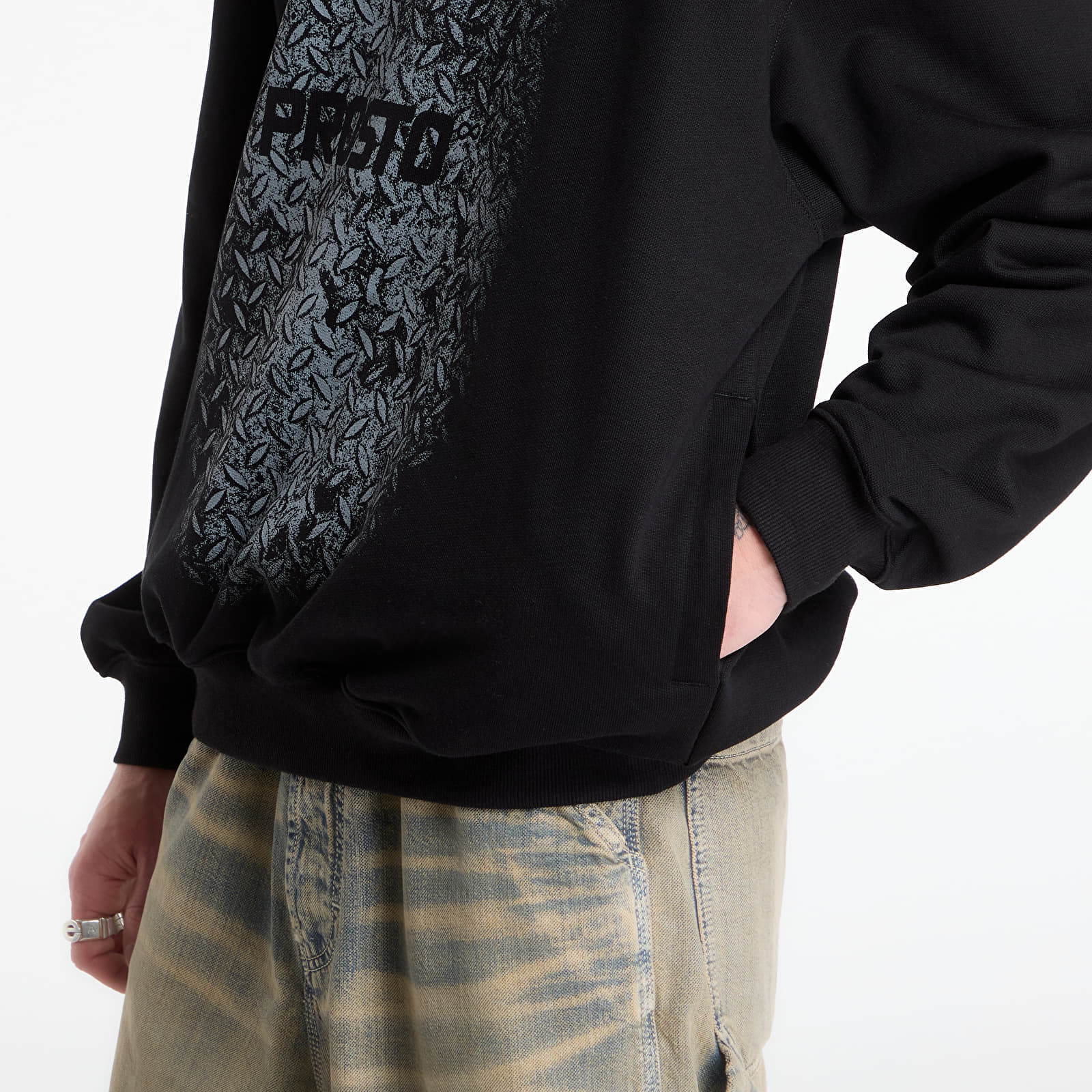 Džemperiai su gobtuvais ir džemperiai Prosto Hoodie Grade Black