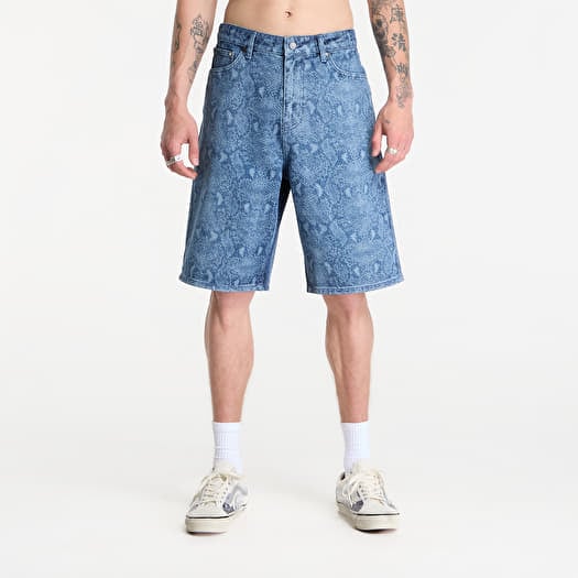 Daily Paper Snake Laser Denim Shorts Blue